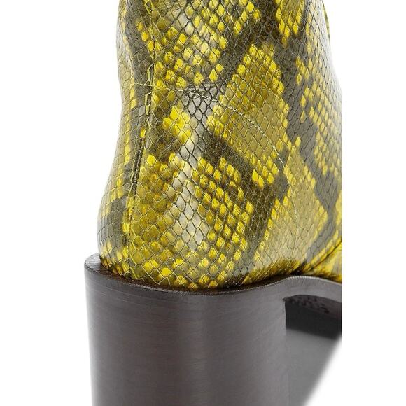 SIMON MILLER Raid Snakeskin Embossed Platform Ankle Boot - Yellow Size 37 - Picture 5 of 10